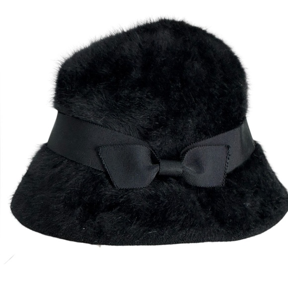 Kangol Furgora Vintage (Rabbit Fur/Angora Blend) Made in England Black One Size - Picture 1 of 3